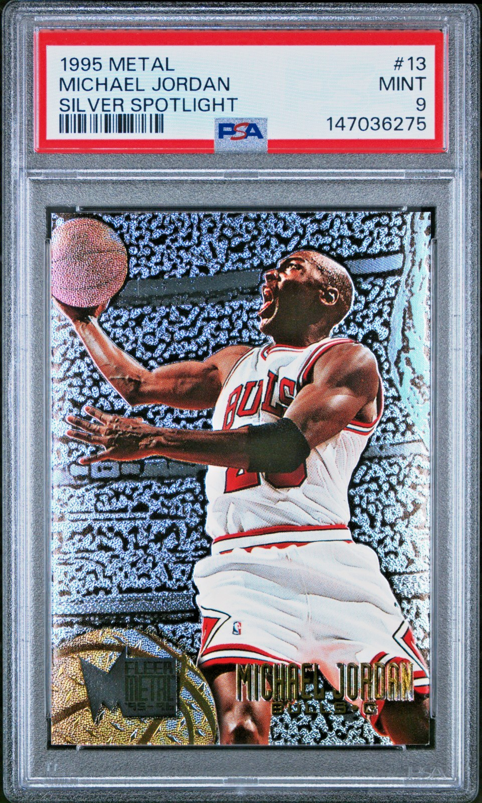 1995 METAL MICHAEL JORDAN SILVER SPOTLIGHT PARALLEL #13 PSA 9 MINT