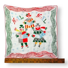 Christmas Handkerchief, Carl Tait, Noel Carolers, Vintage Women's Accessory