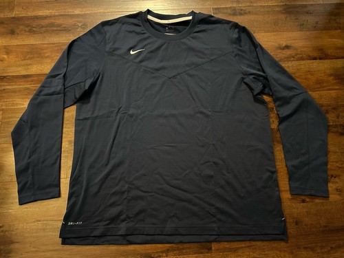 Nike Men’s Dri-FIT Long Sleeve UV Crew Top Shirt CW3424 Navy Blue 2X-Large XXL