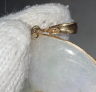 LARGE JADE 14k GOLD CHINESE disk donut PENDANT - 2 inches across — photo 10
