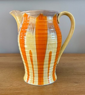 Large Vintage Bright And Vibrant Shelley Harmony Art Deco Dripware Jug c1930s