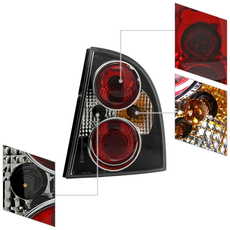 Black Tail Lights Fits 2001-2005 Volkswagen Passat 4Dr Brake Lamp Pair L+R 01-05 Foto 4 de 4
