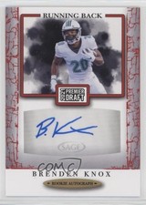 2021 Sage Premier Draft Auto Red Brenden Knox #A87 Auto 0w8