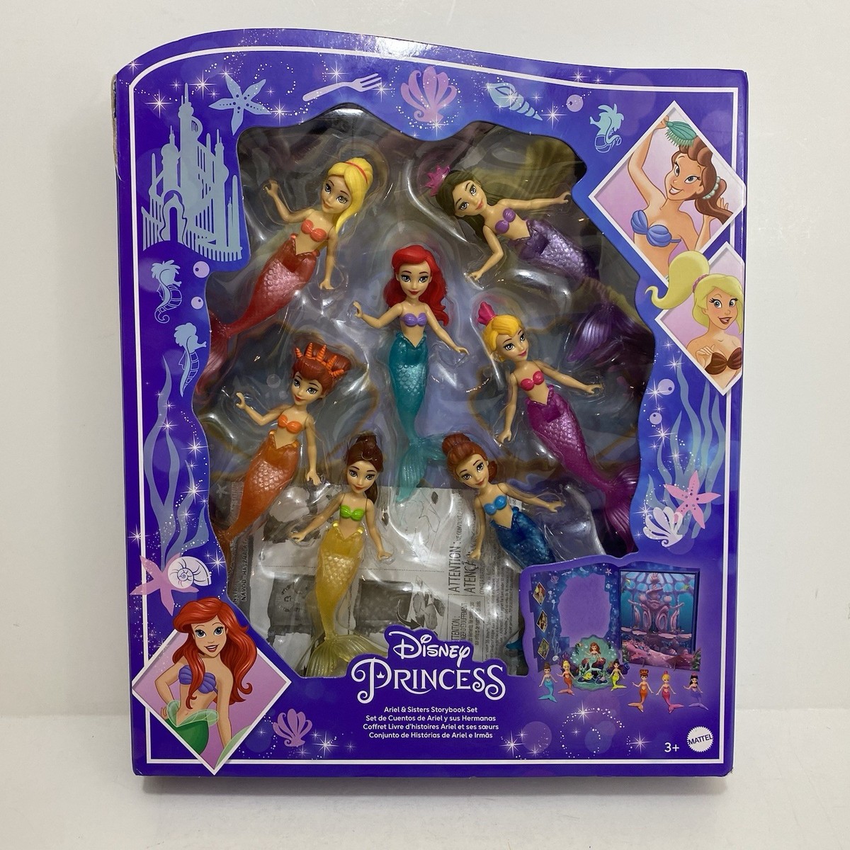 Disney Princess The Little Mermaid Ariel & Sisters Storybook Set 7