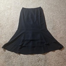 Adrianna Papell Skirt Womens 16 Black Chiffon Trumpet Long Formal Evening