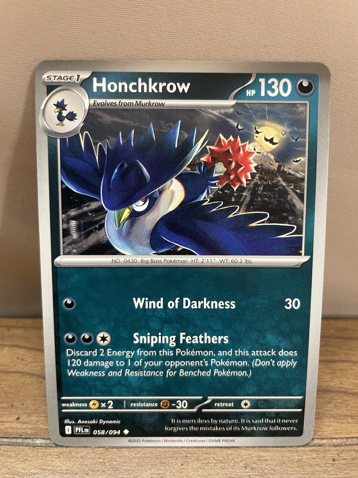 Honchkrow 058/094 Me02: Phantasmal Flames Regular