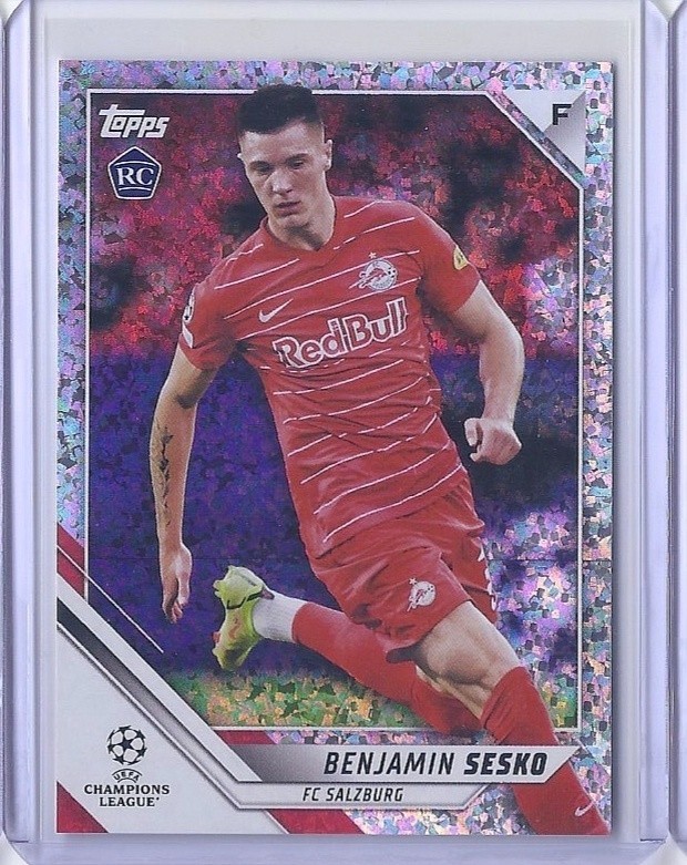Benjamin Sesko #161 Rookie RC Speckle Foil Card 2021-22 Topps UCL