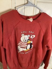 Vintage 80s You Are Beary Special cute teddy bear red crewneck sweatshirt