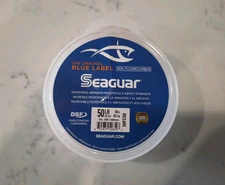 Seaguar Blue Label 100% Fluorocarbon Fishing Line Leader 50LB 50YD Spool