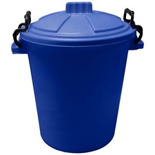 50L BLUE Garden Storage Dustbin Bin 50 Litre Refuse HEAVY DUTY with locking hand