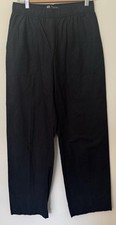 Pantalone Zara misto lino gamba larga XS nero elastico in vita resort costiero viaggio