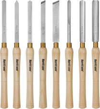 8pc Wood Lathe Chisel Set HURRICANE M2 HSS Wooden Box
