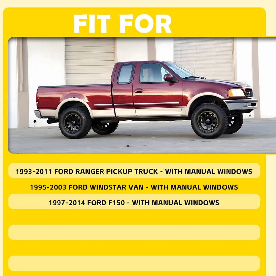 2 manivelas de manivela de ventana manuales interiores negras nuevas para Ford Ranger F150 1993-2011 Foto 2 de 4