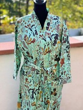 Indian Block Print Bath Robe For Women Dress Lightweight Cotton Kimono for Women