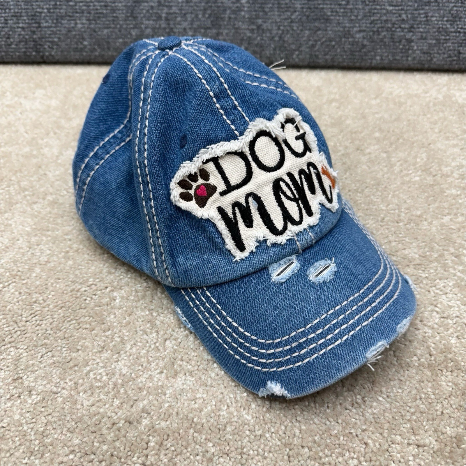Kbethos vintage Dog Mom jean hat women's strapback adjustabl