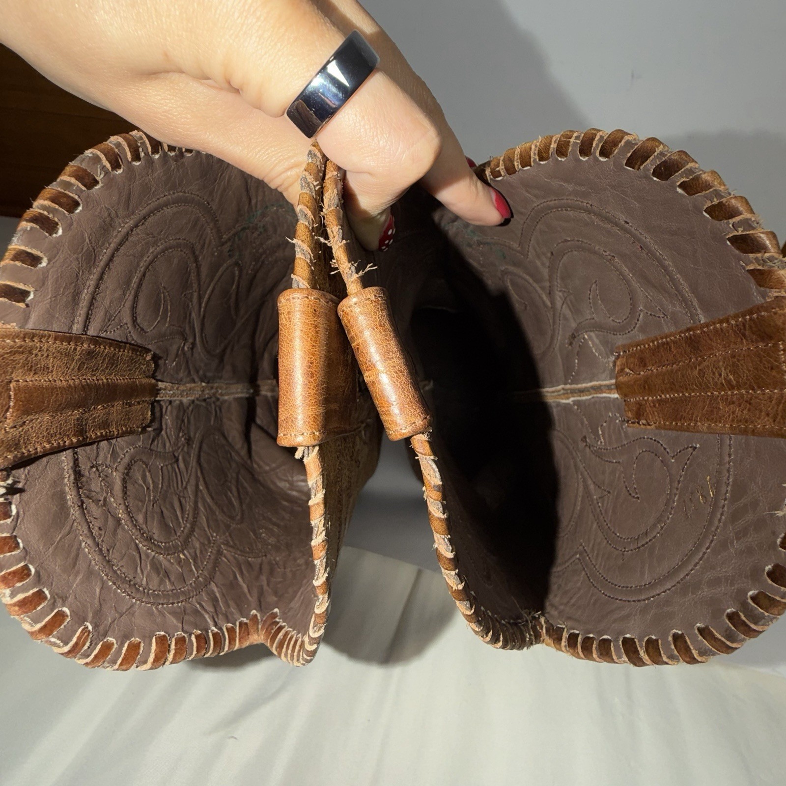 Genuine Python Snake Skin And Leather Cowboy Boot… - image 12