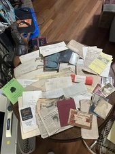 Vintage 1940's  paperwork Letters Spelling Book newspaper Pamphlets Receipts