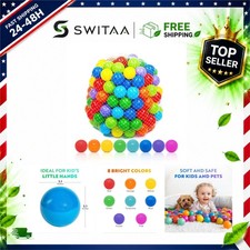 Playz 50 Crush Proof Ball Pit Balls for Toddlers, 2.1 Inch Soft Plastic Balls,