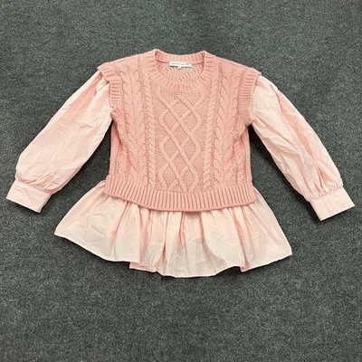 ENGLISH FACTORY Cable Knit Sweater Women's Size S Pink
