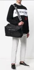 NWT New Givenchy Logo Strap Large Pandora Crossbody Messenger Nylon Black 1650