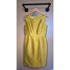 Oscar De La Renta Chartreuse sleeveless tailored dress women's size 6