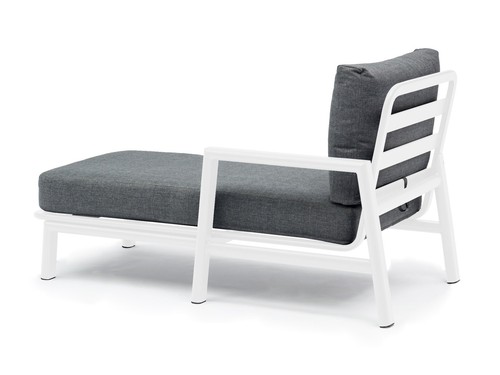 FurnitureOkay Como 2-Piece Aluminium Outdoor Chaise Lounge Setting - White - Picture 7 of 12