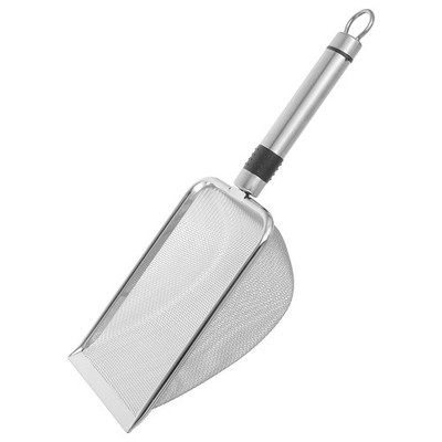 Heavy Duty Stainless Steel Cat Litter Scooper Fine Mesh Sifting Shovel Silver
