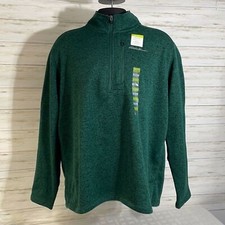 NWT Eddie Bauer Quarter Zip Fleece Lined Better Sweater Pullover Jacket Green