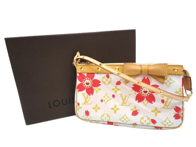 Louis Vuitton Pochette Accessories Pink Monogram Cherry Blossom