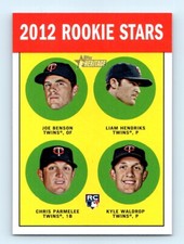 2012 Topps Heritage Joe Benson/Liam Hendriks/Chris Parmelee/Kyle Waldrop Rookie