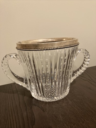 American Brilliant Cut Glass And Sterling Meriden Zipper Cut Ice Bucket~Wilcox - Picture 24 of 24