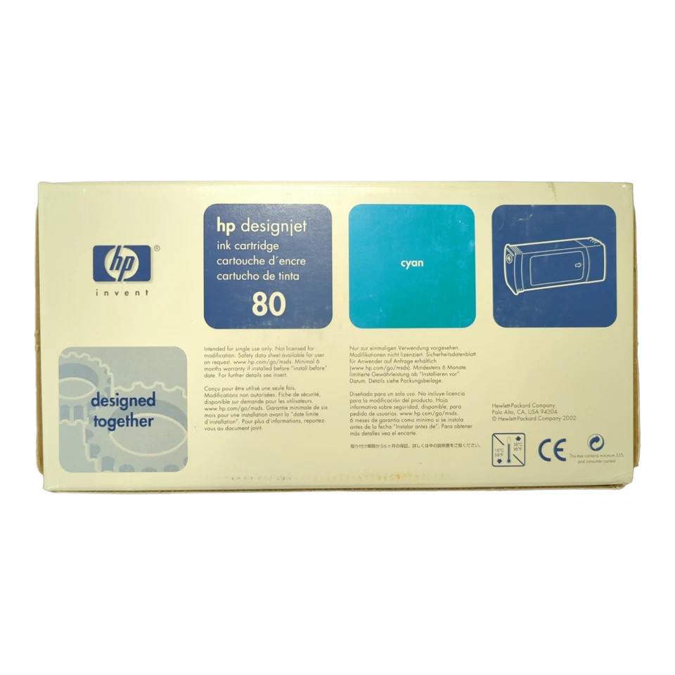 Genuine HP 80 Cyan 350ml Ink Cartridge C4846A DesignJet 1055cm 1000 1050C - Image 3 of 3