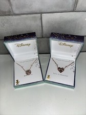 Disney Set of 2 BOWTIFUL 14k Gold Flash Plated Minnie Mouse Necklaces