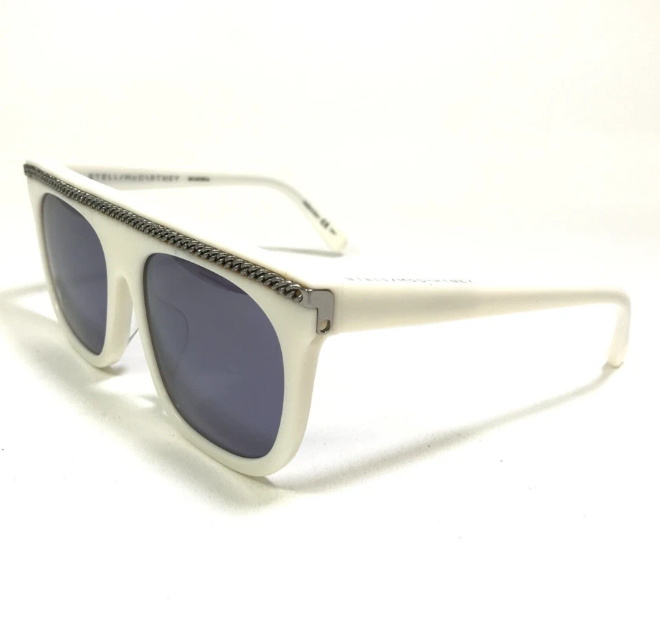 Gafas de sol Stella McCartney SC0043SA 004 marfil marcos cuadrados con lentes negras Foto 3 de 4