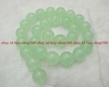 Natural 6/8/10/12/14mm Light Green Jade Round Gemstone Loose Beads 15"