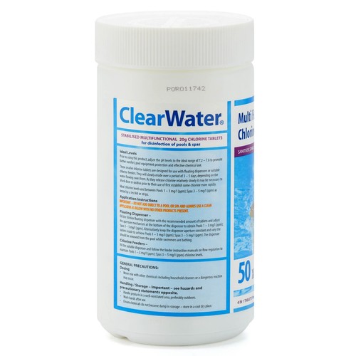 Clearwater Chlorine Multifunction 4in1 Dispenser Tablets for Hot Tubs