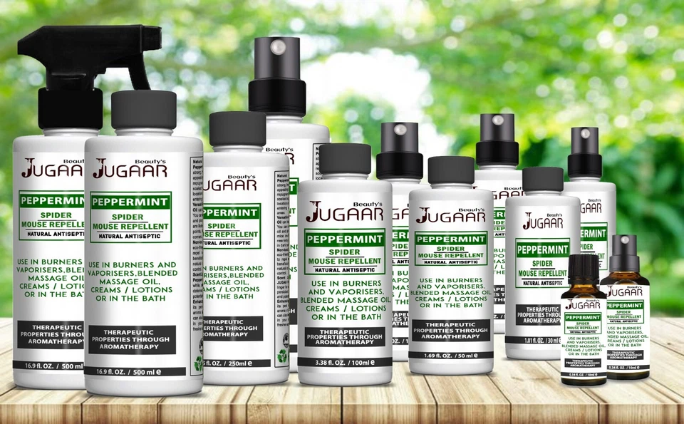 JUGAAR PEPPERMINT ESSENTIAL OIL,SPIDER, MOUSE REPELLENT, NATURAL ANTISEPTIC 100% PURE