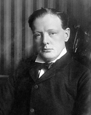 SIR WINSTON CHURCHILL EARLY PORTRAIT UK 8x10 GLOSSY PHOTO PRINT