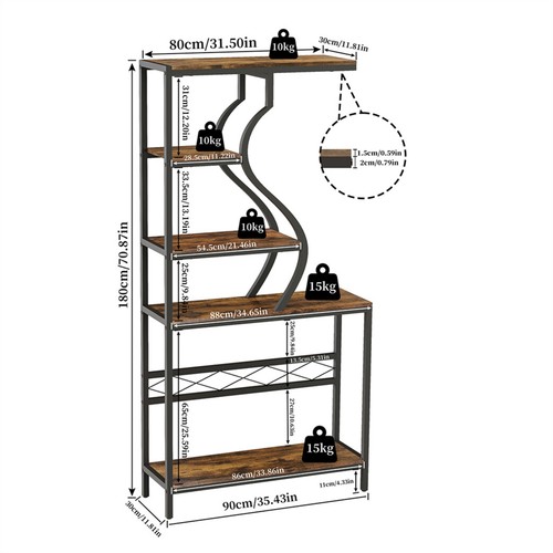 5 Tier Bookshelf Vintage Industrial Bookcase Display Rack Ladder Storage Shelf - Picture 9 of 16