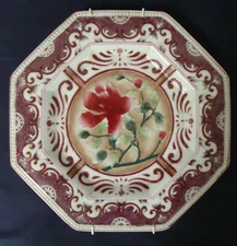 Oriental Accents Covington Octagonal Plate 10.5" VINTAGE Beaded Hand Decorated