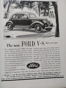 Sk50 Ephemera 1936 Anzeige Ford V 8 Motorwagen