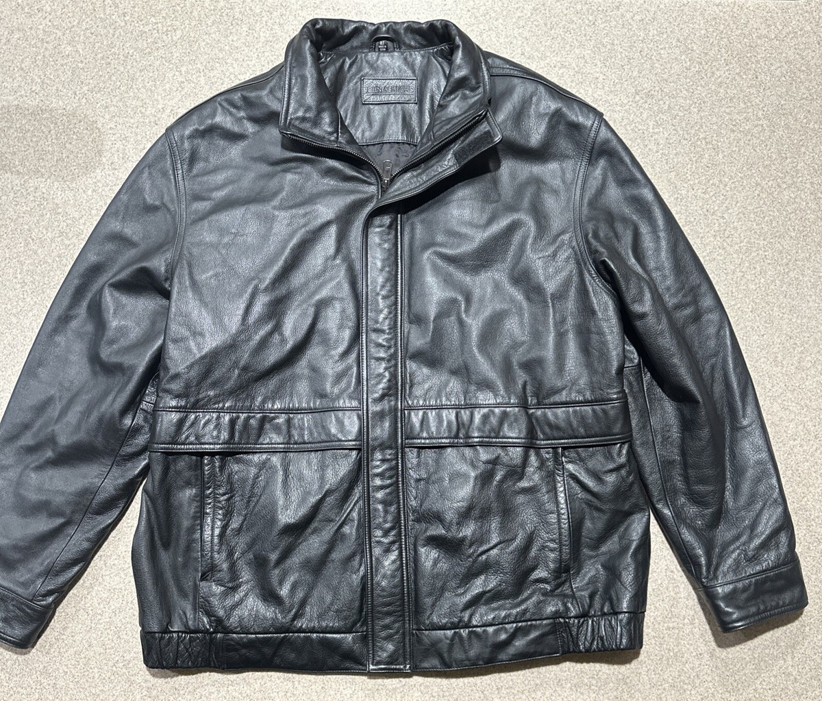 Vintage 90s John Ashford Leather Jacket Mens Black Leather Vintage 90s John Ashford Leather Jacket Mens Black Leather