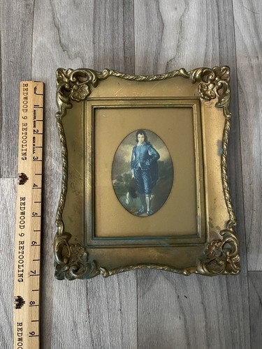 Vintage #2 Blue Boy - Gainsborough Art Framws 6x7” Gold Frame Made In USA