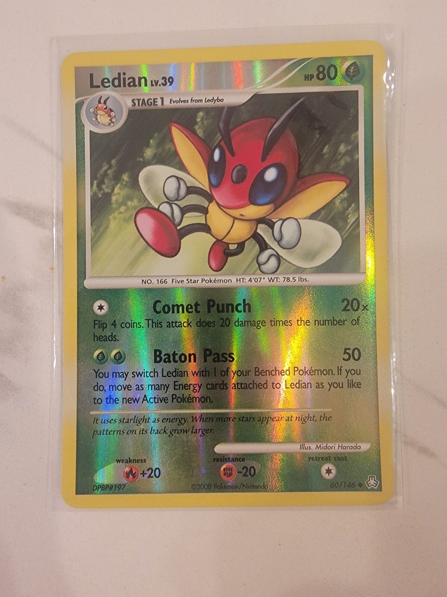 ledian pokemon card (144/142)  PokeGuard Colorless Air Slash (100) Discard an Energy from this Pokmon Ledian Pokemon Cards Price Guide