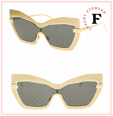 DOLCE & GABBANA LOGO PLAQUE DG 2224 Gold Dot Mirror Shield