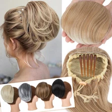 Comb Clip Hepburn Bun Hair Extensions Drawstring Ponytail Chignon Updo Hairpiece