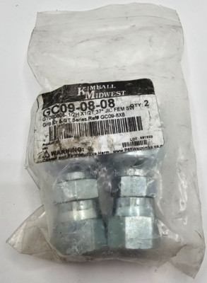 (QTY 4) Kimball Midwest GC09-08-08 Coupling 1/2'' Hose ID x 1/2'' Female 37° JIC