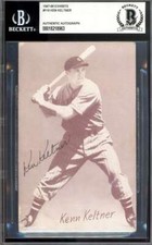 Ken Keltner Beckett BAS Signed 1947-66 Exhibits Rookie Autograph