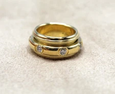 Piaget 750 18k Yellow Gold Diamond Spinning Ring *LOOK!* Free Shipping