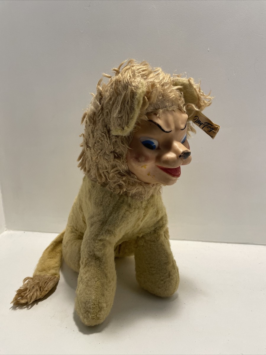 アンティーク雑貨 vintage lion plush toy Vintage Rubber Face MY TOY Stuffed Plush Lion With Original Makers